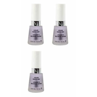 Revlon Liquid Quick Dry, 0.5 Ounce (3 Pack) + FREE Assorted Purse Kit/Cosmetic Bag Bonus Gift