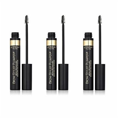 L'Oreal Brow Stylist Plumper, Brow Gel Mascara, #385 Transparent (3 Pack) + FREE Assorted Purse Kit/Cosmetic Bag Bonus Gift