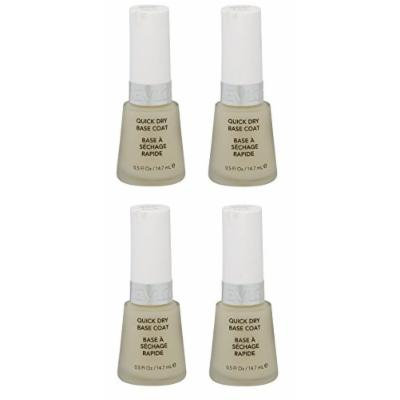 Revlon Quick Dry Base Coat, 0.5 Ounce (4 Pack) + FREE Assorted Purse Kit/Cosmetic Bag Bonus Gift