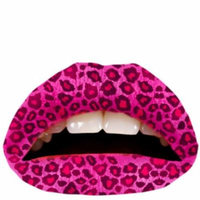 Violent Lips Pink Cheetah - Lot of (25) Packages of 3 Lip Tattoo Appliques Each, Total of 75 in Pink Cheetah