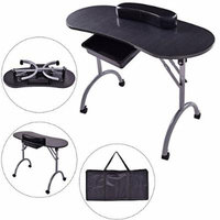 New MTN-G Foldable Manicure Nail Table Station Desk Beauty Salon Equipment Spa w/Bag Brush