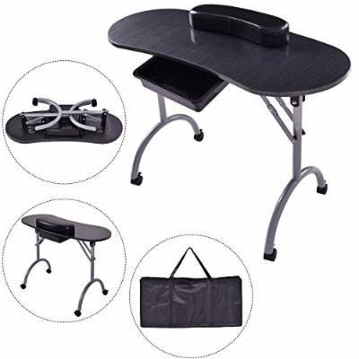New MTN-G Foldable Manicure Nail Table Station Desk Beauty Salon Equipment Spa w/Bag Brush