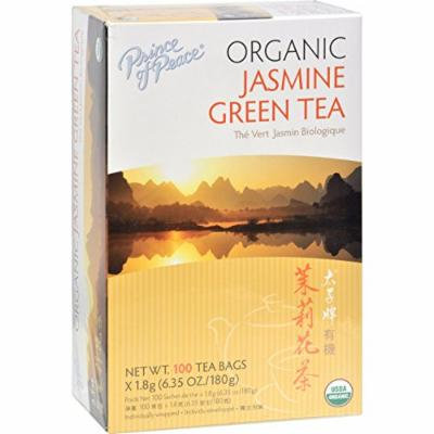 2 Pack of Prince of Peace Organic Green Tea Jasmine - 100 Tea Bags - 95%+ Organic -