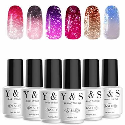 Chameleon Gel Nail Polish Set - Temperature Color Change UV Gel Polish Glitther Color Mood Chameleon Gel Nail Polish Manicure Kit ,Cure With UV Gel Polish Lamp set 3
