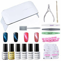 Elite99 Soak Off 3D Cat Eye Gel Nail Polish Kit with Base & Top Coat + SUNmini3 UV LED Nail Lamp + Magnetic + Remover Pads 50PCS + 6PCS Manicure Tools Nail Art Set C009
