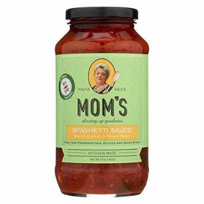 Mom's Pasta Sauce Pasta Sauce - Garlic and Basil - Case of 6 - 24 Fl oz.
