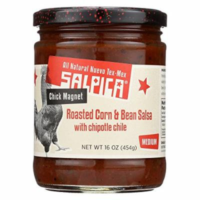 Salpica Chipotle Chile Salsa - Roasted Corn and Bean - Case of 6 - 16 oz.