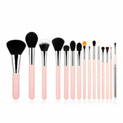 15pcs Makeup Brushes Set Powder Foundation Eyeshadow Eyeliner Lip Brush Tool Pink and Silver make up beauty tools