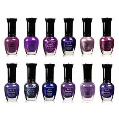Kleancolor Assorted Nail Polish 6pc Set Selection (Pastel, Metallic, Blue, Pink, Neon, And Purple) (PURPLE, 12 PIECES)
