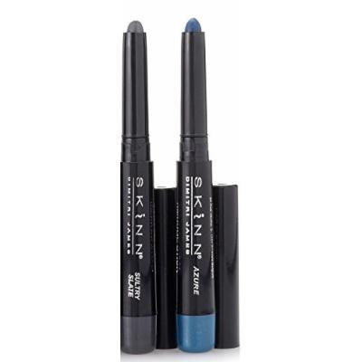 Skinn Cosmetics Smudge Stick for Eyes - Set of 2 Waterproof Eye Pencils - Azure & Sultry Slate