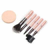 uxcell 5 Sets Soft Foundation Eye Shadow Liner Brow Comb Blush Powder Cosmetic Makeup Brush Puff Tools