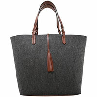 Sally Braided Bohemian Grey Tote