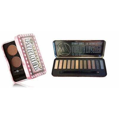 W7 Holiday Kit: Colour Lightly Toasted Natural Nudes Eye Colour Palette Tin, 12 Eye Shadows + Brow Parlour The Complete Eyebrow Grooming Kit + FREE Makeup Blender Sponge