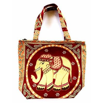 Bag by WP Embroidery Elephant Zipper Bag Handbag Tolebag Shopping Bag Handmade for Women