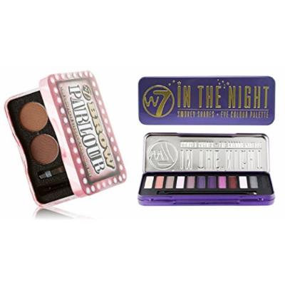 W7 Holiday Kit: In The Night Smokey Shades Eye Colour Palette Tin, 12 Eye Shadows + Brow Parlour The Complete Eyebrow Grooming Kit + FREE Curad Dazzle Bandages, 25 Ct.