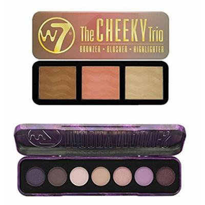 W7 Holiday Kit: Moody Mauves Purple Passion Shades, 7 Eye Shadow Colour Palette + The Cheeky Trio, Bronzer, Blusher, Highlighter Tin + FREE Eyebrow Razor, 3 Ct.