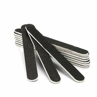 Black Pro Double Sided Manicure Nail File Emery Boards #100 #180 Pack of 10