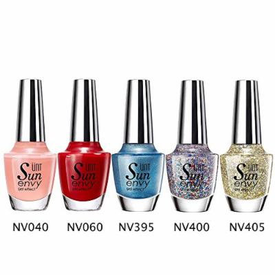 UNT 5 Pcs Gel Effect Nail Lacquer, No UV/LED Light Needed, Quick Dry Nail Polish, 15ml/0.5oz Each W Free Gift (Set4)