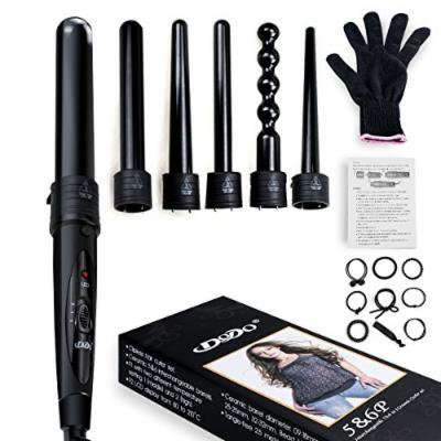 Hair Wand Set, Accellorize 6 in 1 Curling Iron Wand Set With 6 Interchangeable Ceramic Barrels and Heat Protective Glove