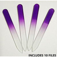 Professional CRYSTAL Nail Files. Bona Fide Salon Quality and Guaranteed to Shape and Contour Finger and Toenails. Migi Nail Art Brand. (10 PIECE)