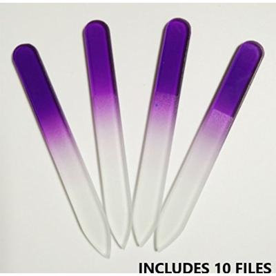 Professional CRYSTAL Nail Files. Bona Fide Salon Quality and Guaranteed to Shape and Contour Finger and Toenails. Migi Nail Art Brand. (10 PIECE)