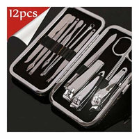 New 12pcs Professional Nail Care Pedicure Manicure Set Cuticle Clipper Kit White