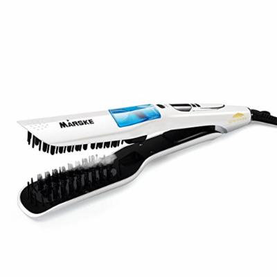 Woolala Hair Straightener Brush Steam Spray Iron Straightener Comb Ceramic Heating without Hurting Hair, Soothing Coarse Hair