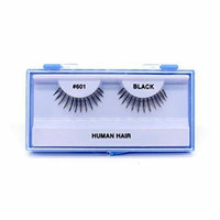 (PACK OF 6) PREMIUM 100% NATURAL HAIR EYELASHES WITH HARD BLUE CASE, #601