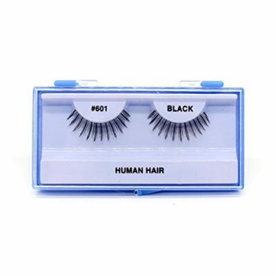 (PACK OF 6) PREMIUM 100% NATURAL HAIR EYELASHES WITH HARD BLUE CASE, #601