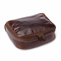 Moore and Giles Leather Donald Dop Toiletries Kit - Brompton Brown