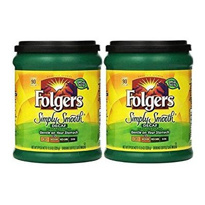 Fresh Taste of Folgers Coffee, Simply Smooth Decaf, Gentle on Your Stomach, 11.5 Oz Canister - (2 pk)