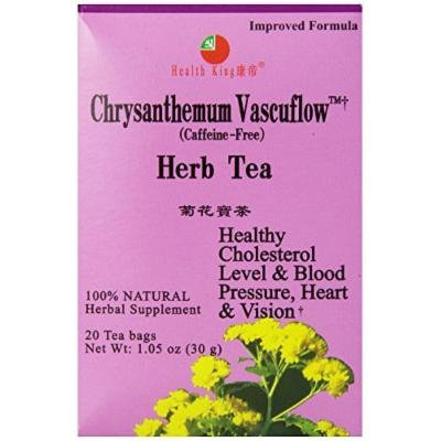 Chrysanthemum Vascuflow Herb Tea, Caffeine Free, 1.05 oz (30 g), 20 Tea Bags by Health King
