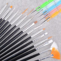 20pcs Nail Art Design Set Dotting Painting Drawing Polish Brush Pen Tools BLLK