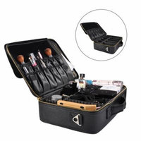 Qiilu Portable Makeup Bag Professional Waterproof Makeup Case Travel Cosmetic Toiletry Organizer with Shoulder/Pull Rod Makeup Train Case Gift