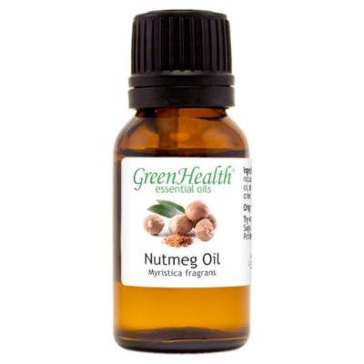 Nutmeg Essential Oil - 1/2 fl oz (15 ml) Glass Bottle w/ Euro Dropper - 100% Pure Essential Oil by GreenHealth