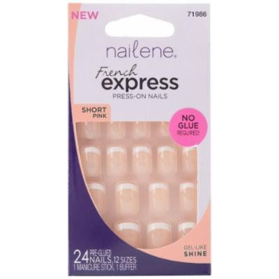 Nailene French Express Ready to Wear Nails Short Pink Fuzzy by Nailene