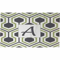 Thumbprintz Honeycomb Monogram Rug, Grey
