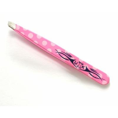 Eyebrow Tweezers Stainless Steel Slant Tip Finish Polka Dots by razorzman