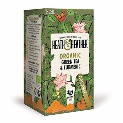 Heat & Heather Organic Green Tea & Turmeric 20 Bags (Pack of 6)