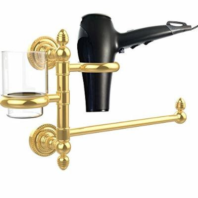 Allld|#Allied Brass DT-GTBD-1-PB Dottingham Collection Hair Dryer Holder and Organizer,