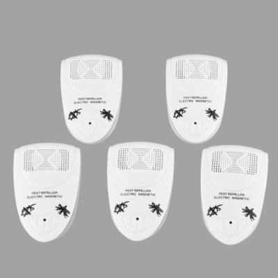 5 Pcs Mosquito Repeller, Ultrasonic Electronic Indoor Mosquito Rodent Rat Mice Bug Insect Repellent, White