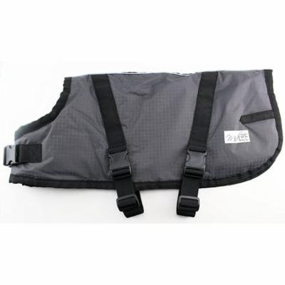 Fleece Lined Waterproof Dog Blanket Coat Gray & Black by Midlee