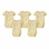 Organic Short Sleeve Bodysuits - Sunshine - 9M - 5 Ct