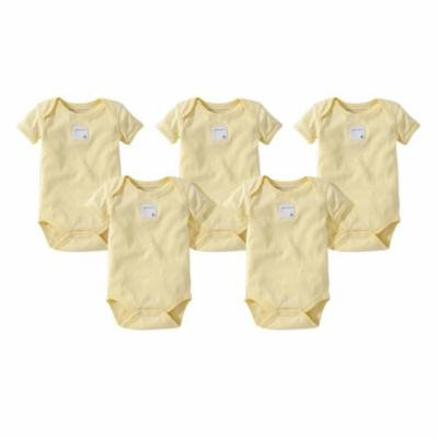 Organic Short Sleeve Bodysuits - Sunshine - 9M - 5 Ct