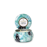 Voluspa Two Wick 11 oz. Metallo Candle, Linden & Dark Moss
