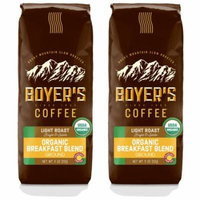 Boyer's Coffee Organic Breakfast Blend, Ground Coffee, Light Roast, 2-Pack (1.5lb)