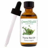 Thyme Red Essential Oil - 2 fl oz (59 ml) Glass Bottle w/ Cap and Glass Dropper - 100% Pure Essential Oil by GreenHealth