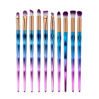 10 Pcs Rainbow Makeup Brushes Set Powder Eye Lip Concealer Tools Professional Natural Beauty Palette Eyeshadow Vanity Satisfaction Popular Eyes Faced Colorful Hair Highlights Glitter Teens Travel Kit