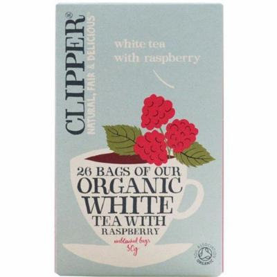 (12 PACK) - Clipper - Organic White Tea Raspberry | 26 Bag | 12 PACK BUNDLE