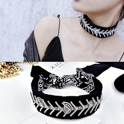 Generic fashion able_ custom models _recommended_by_ Korean retro _print_ personalized _ribbon_ Choker necklace pendant